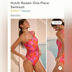 Hutch Rowen One Piece Pink and Orange Swimsuit Vibrant Design